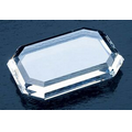 Clipped Corner Rectangle Paperweight - Optic Crystal